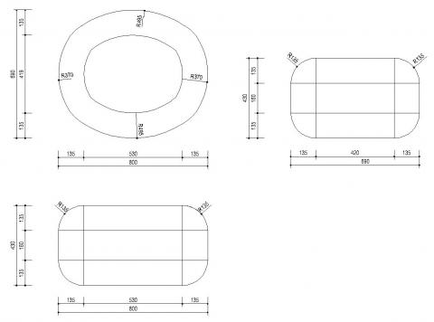 Siège Articulus oval - dimensions