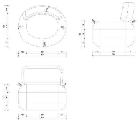 Siège Articulus oval avec siège - dimensions