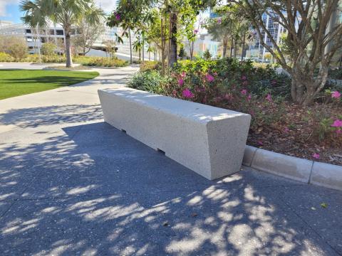 Woodline bench, shotblast finish, concrete bench