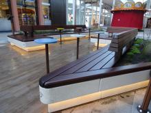 Custom concrete bench for Ruhr Park shopping center Bochum