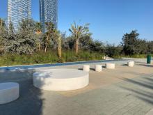 Al Fay Park on Abu Dhabi's Reem Island, concrete seating
