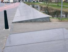 Sloped pavement