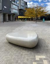 Galet VI bench, pebble bench, polished finish