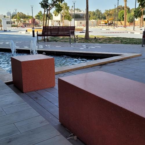 Al Jadaf Dubai, concrete bench, street furniture